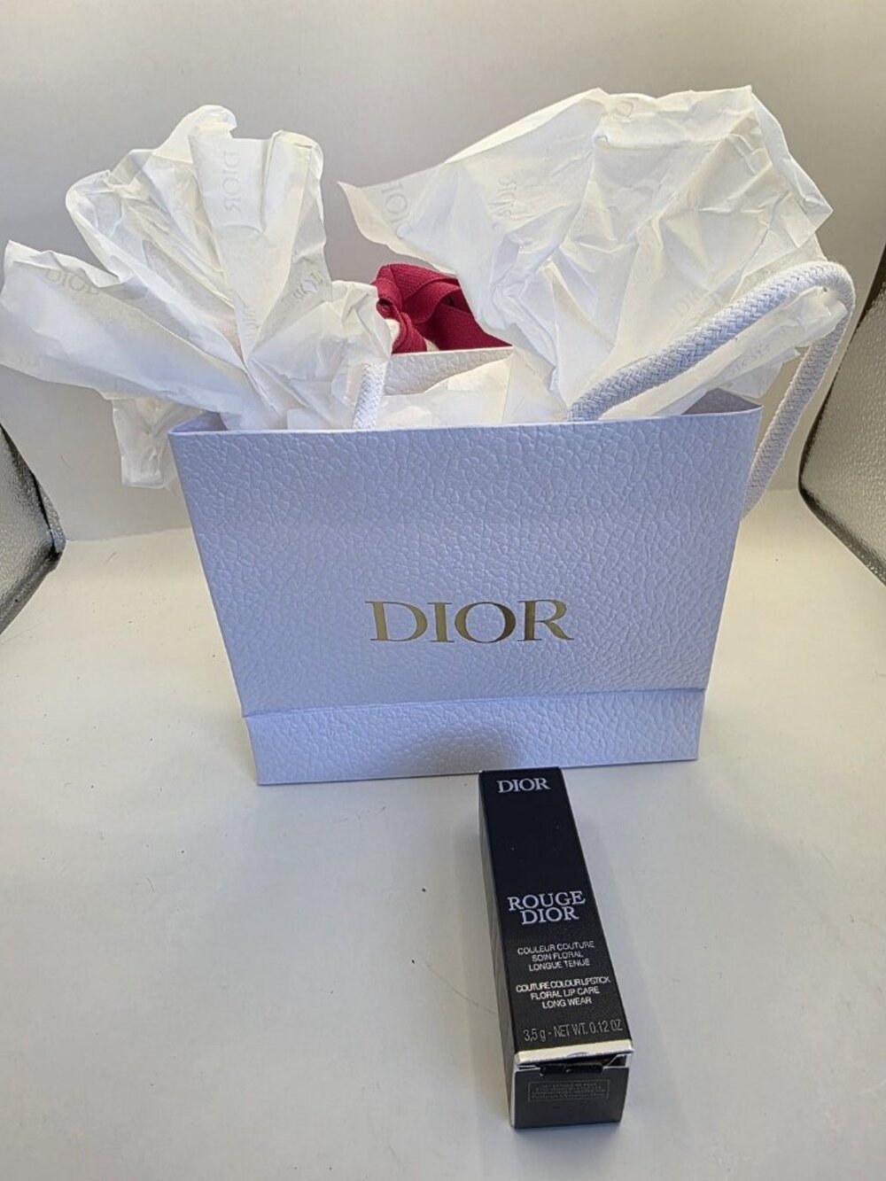 DIOR Empty gift bag with tissue and empty lipstick box